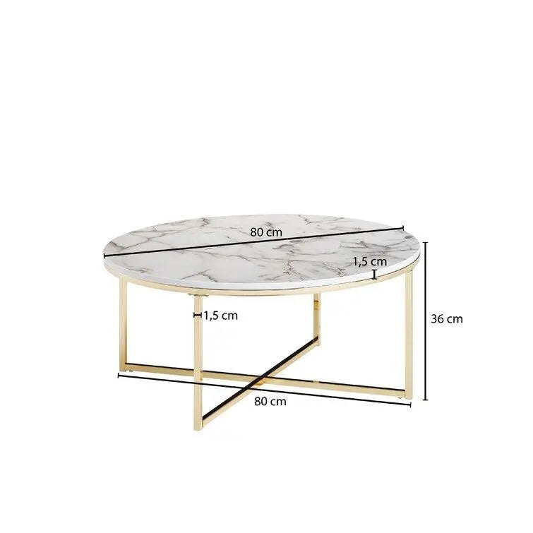 Round White Marble Coffee Tables with Sturdy Iron Stands - Decor Mantra 