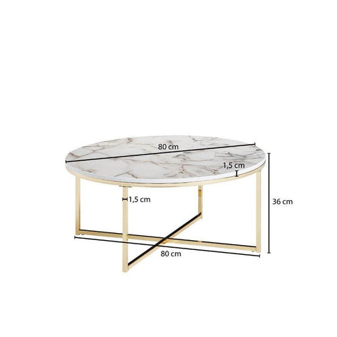 Round White Marble Coffee Tables with Sturdy Iron Stands - Decor Mantra 