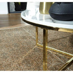 Round White Marble Coffee Tables with Sturdy Iron Stands - Decor Mantra 