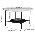 Two-Tier Round Marble Coffee Table with 4 Legs - Decor Mantra 