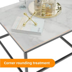 Set of 2 Tethered Metallic Square Tables - Decor Mantra 