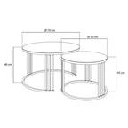 Set of 2 Tables with Luxurious Golden Caged Frames and Black Marble Tops - Decor Mantra 