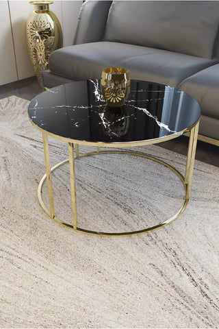 Modern Black and Gold Coffee Table Variant - Decor Mantra 