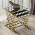 Set of 3 Wire-Style Nesting Tables in Gold - Decor Mantra 