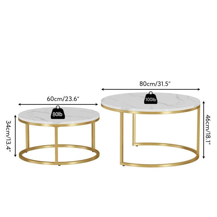 Coffee Table with Extendable Nesting Set - Decor Mantra 