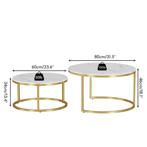 Coffee Table with Extendable Nesting Set - Decor Mantra 