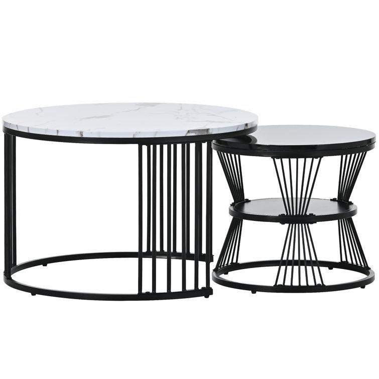 Set of 2 Round Nesting Coffee Tables - Decor Mantra 