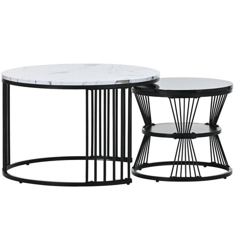Set of 2 Round Nesting Coffee Tables - Decor Mantra 