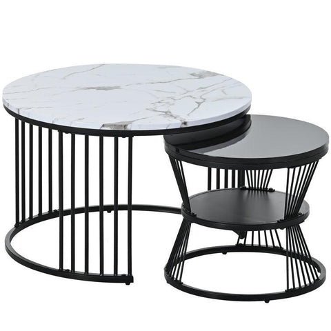 Set of 2 Round Nesting Coffee Tables - Decor Mantra 