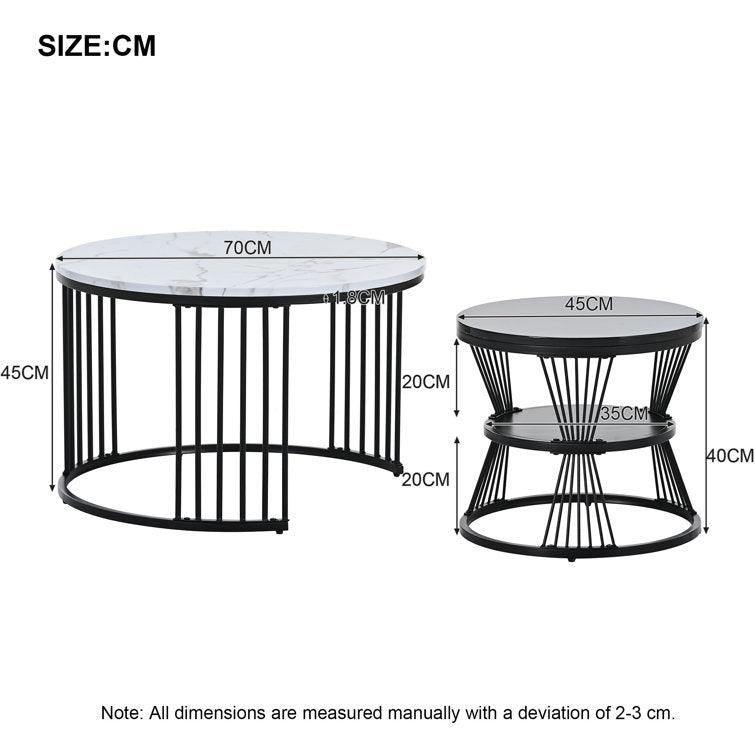 Set of 2 Round Nesting Coffee Tables - Decor Mantra 