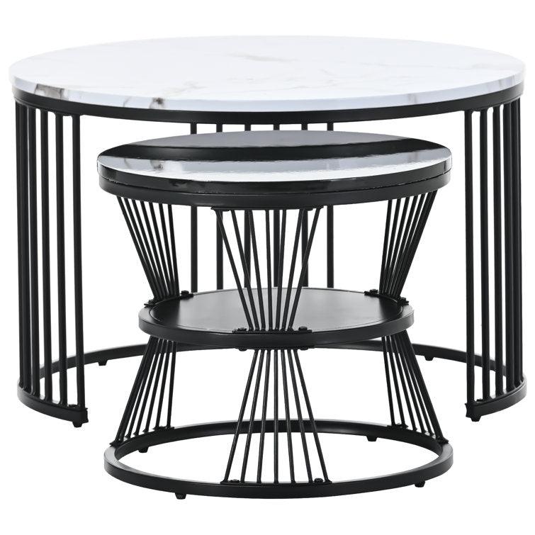 Set of 2 Round Nesting Coffee Tables - Decor Mantra 