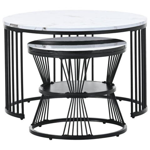 Set of 2 Round Nesting Coffee Tables - Decor Mantra 