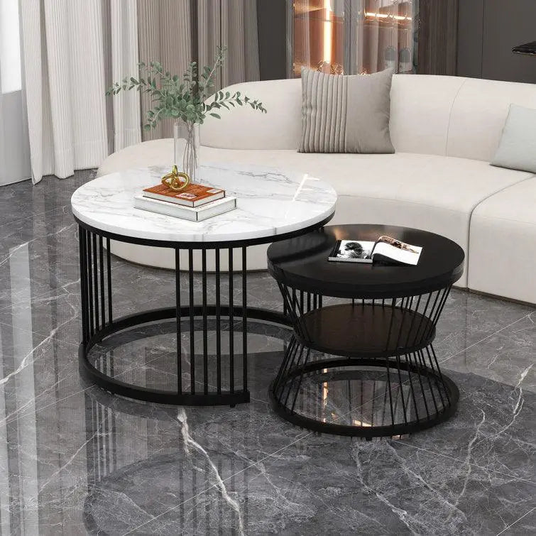 Set of 2 Round Nesting Coffee Tables - Decor Mantra 