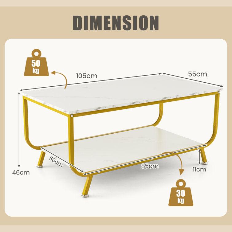 Wanstead 4-Leg Coffee Table with Storage - Decor Mantra 