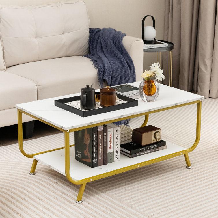 Wanstead 4-Leg Coffee Table with Storage - Decor Mantra 