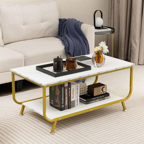 Wanstead 4-Leg Coffee Table with Storage - Decor Mantra 