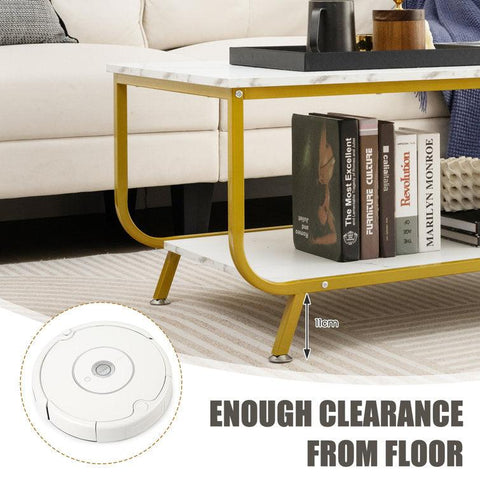 Wanstead 4-Leg Coffee Table with Storage - Decor Mantra 