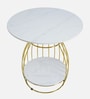 Gold-Accented Miko Coffee Table in White