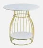 Gold-Accented Miko Coffee Table in White DECORMANTRA