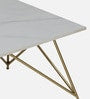 Coffee Table with Elegant Porcelain Top and Matte Gold Finish