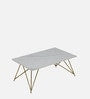 Coffee Table with Elegant Porcelain Top and Matte Gold Finish