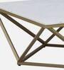 Square Coffee Table Featuring a Gold Finish and Marble Surface - Decor Mantra 