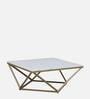 Square Coffee Table Featuring a Gold Finish and Marble Surface - Decor Mantra 