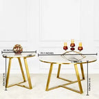 Four-Leg Coffee Table with Gold Detailing & Three-Legged Gold Accent Table DECORMANTRA
