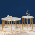 Golden Stainless Steel Quasar Coffee Table - Decor Mantra 