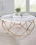 Coffee Table with Gold Wire Metal Frame - Decor Mantra 