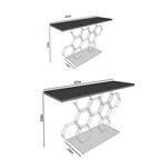 Honeycomb Motif Golden Metal Finish Console Table - Decor Mantra 