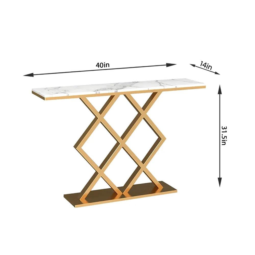 Geometric Criss Cross Pattern Contemporary Console Table - Decor Mantra 