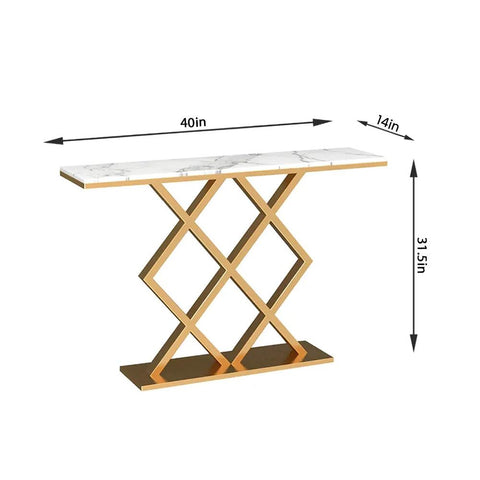 Geometric Criss Cross Pattern Contemporary Console Table - Decor Mantra 