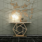 Sleek Gold Narrow Metal Console Table - Decor Mantra 