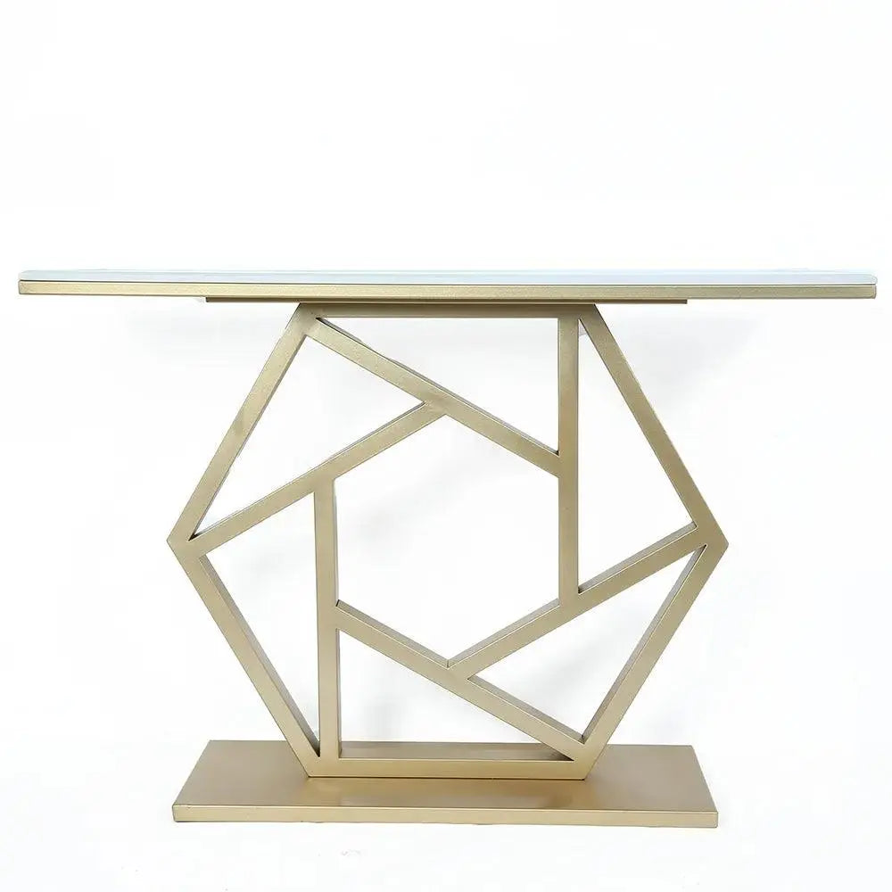Sleek Gold Narrow Metal Console Table - Decor Mantra 