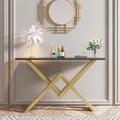 Console Table with Durable Stainless Steel and PVD Coated Marble - Decor Mantra 