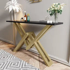 Console Table with Durable Stainless Steel and PVD Coated Marble - Decor Mantra 