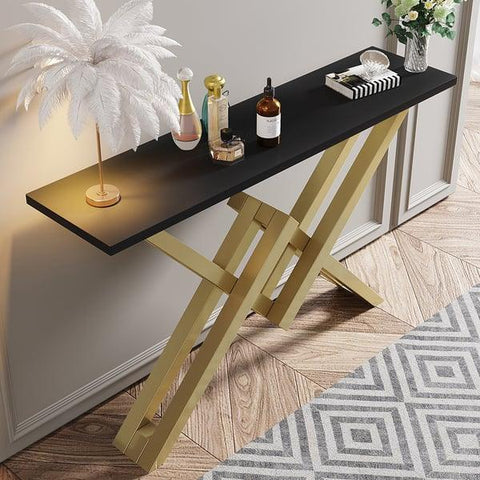Console Table with Durable Stainless Steel and PVD Coated Marble - Decor Mantra 