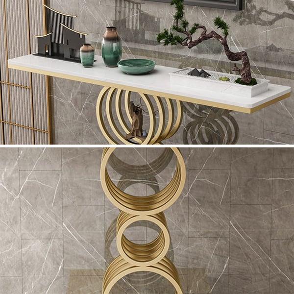 Modern Console Table with Marble and Metal Design - Decor Mantra 