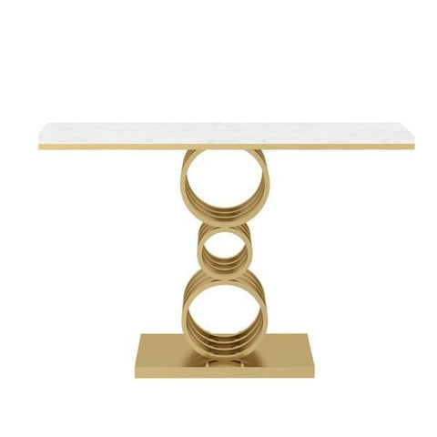 Modern Console Table with Marble and Metal Design - Decor Mantra 