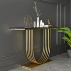 Metal Frame Console Table with Marble Top - Decor Mantra 