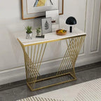 Modern Golden Console Table with Trapezoid Design - Decor Mantra 