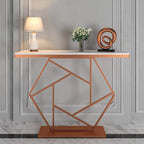 Contemporary Hexagonal Metal Console Table - Decor Mantra 
