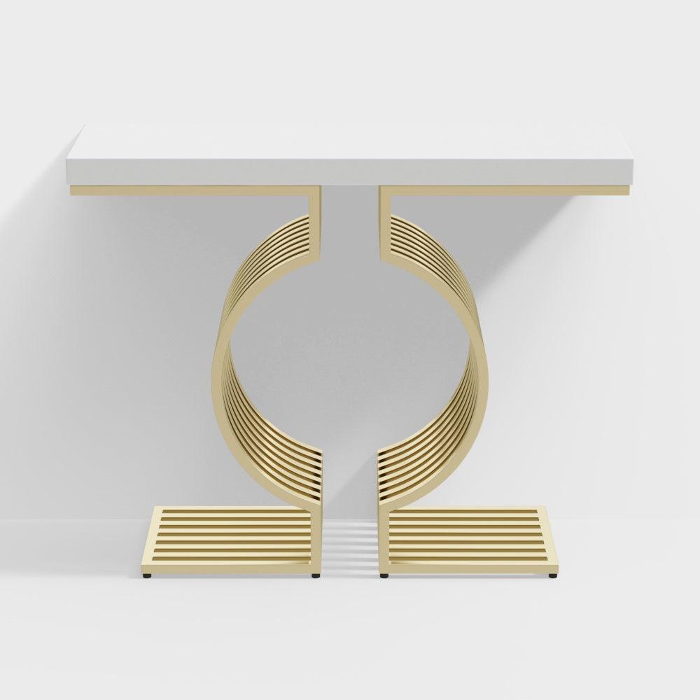 Marble Console Table in PVD-Coated Stainless Steel - Decor Mantra 
