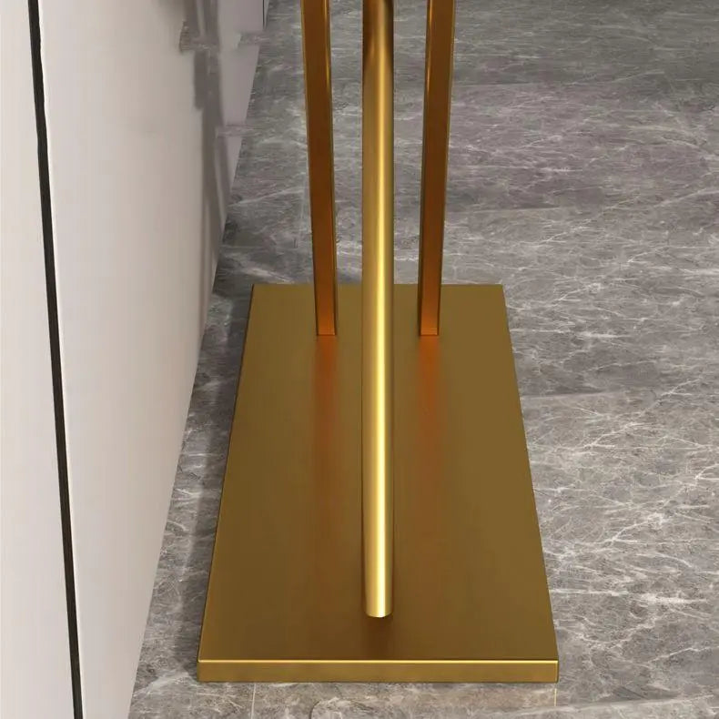 Console Table with PVD-Coated Metal Construction and Marble Top - Decor Mantra 