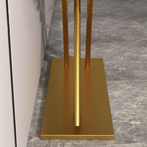 Console Table with PVD-Coated Metal Construction and Marble Top - Decor Mantra 