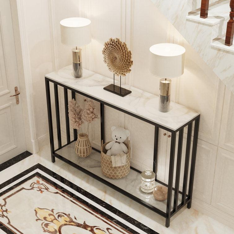 Long and narrow console table perfect for entryways or living room spaces. - Decor Mantra 