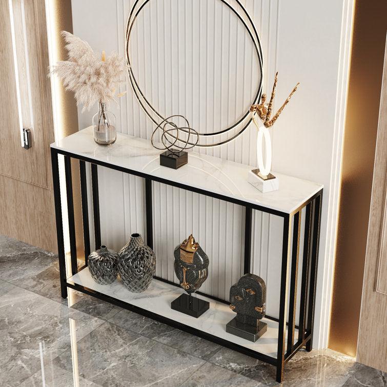 Long and narrow console table perfect for entryways or living room spaces. - Decor Mantra 