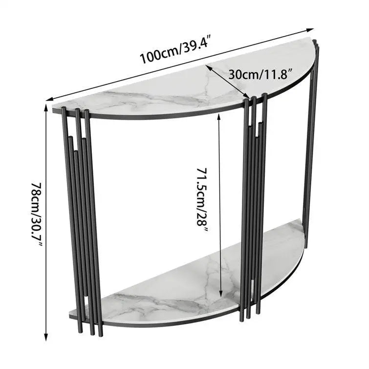Elegant Marble-Topped Console Table with Storage Shelves for Modern Spaces - Decor Mantra 