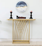 Console Table with Porcelain Top and Metal Frame - Decor Mantra 